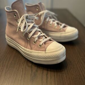 Converse Lavender Suede Platform Hightops